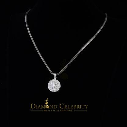 DiamondCelebritees Double Side Jesus & Benedict Men's/Women's Pendant Religious 925 Sterling Silver