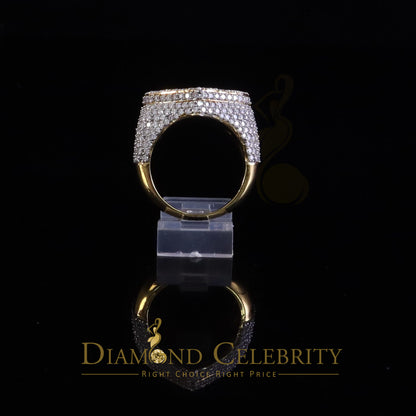 DiamondCelebritees Men's 925 Silver Yellow 7.00ct VVS 'D' Moissanite Stone Heart Rings Size 10