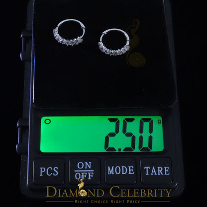 Diamondcelebritees 1.48 ct Moissanite Baugutte White 925 Sterling Silver Women's Hoop Earrings