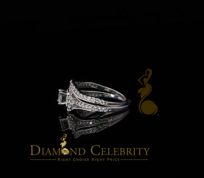 DiamondCelebritees 925 Sterling Yellow Silver 1.68ct Cubic Zirconia Square Ring Bridal Ring Size7