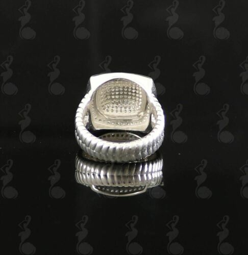 DiamondCelebritees 925 Silver White 2.00ct Cubic Zirconia Wide Square Albion Womens Ring Size 8
