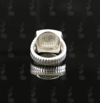 DiamondCelebritees 925 Silver White 2.00ct Cubic Zirconia Wide Square Albion Womens Ring Size 8