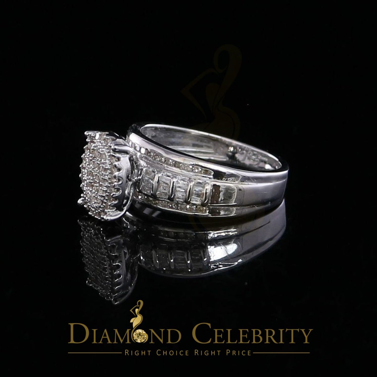 DiamondCelebritees 0.50 CT Real Diamond Womens Sterling Silver White Ring Size 7 marquise shape
