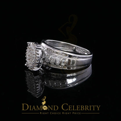 DiamondCelebritees 0.50 CT Real Diamond Womens Sterling Silver White Ring Size 7 marquise shape