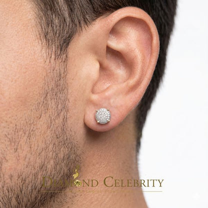DiamondCelebritees 925 Sterling Silver 0.10ct Diamond For Women's & Men's White Stud Round Earring