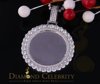 DiamondCelebritees White Charm 925 Sterling Silver Round Shape Pendant with15.09ct Cubic Zirconia