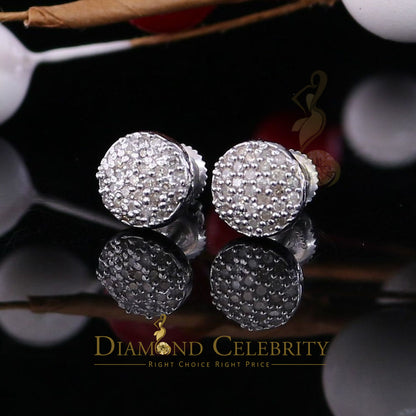 DiamondCelebritees 0.33ct Diamond Genuine 925 Sterling Silver White For Women's Round Earrings
