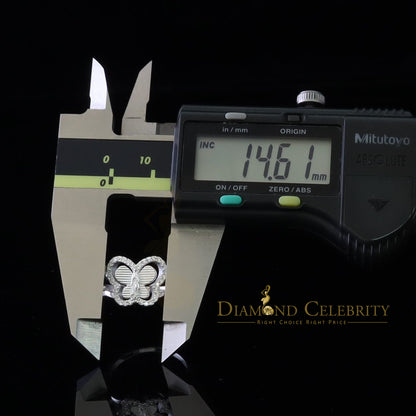 DiamondCelebritees Religious White Butterfly 925 Silver CZ Mother Mary Women's Ring Size 9.5