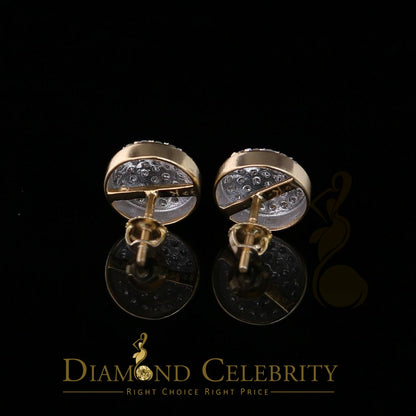 DiamondCelebritees 10K Real Yellow Gold Real Diamond 0.75CT Men's/Women's Stud Round Earring