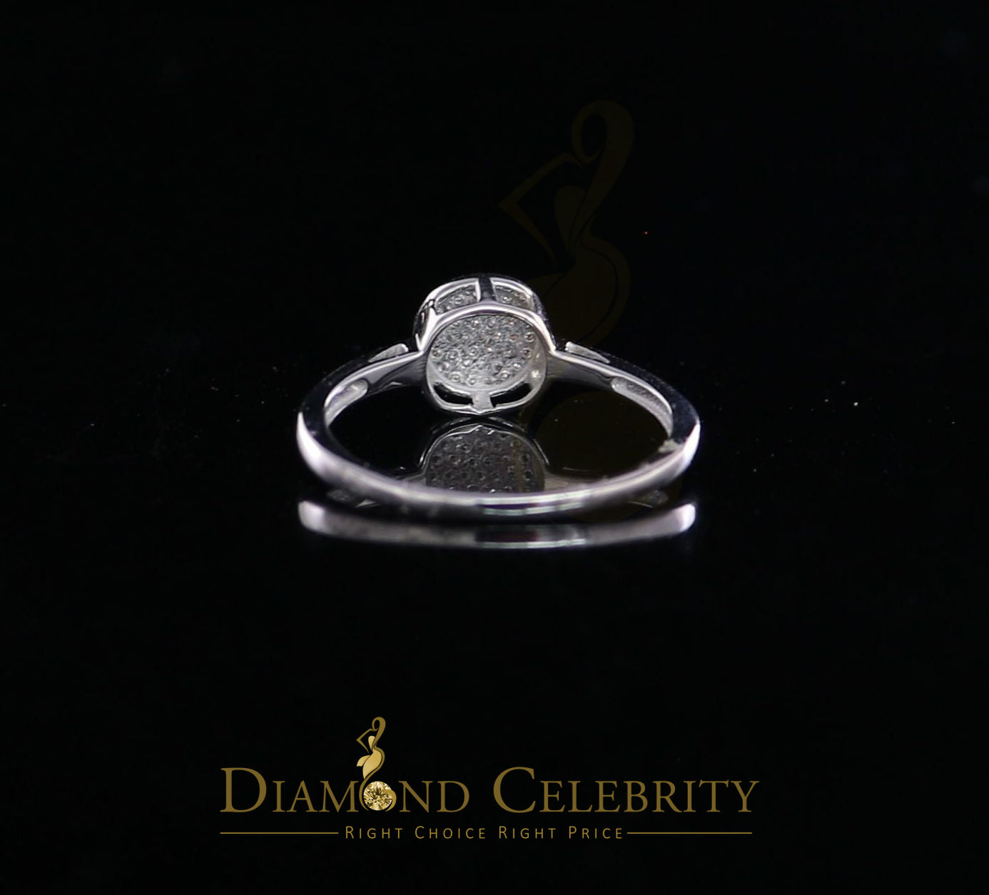 DiamondCelebritees 0.10CT Diamond 925 Sterling White Silver Round Engagement Womens Ring Size 7