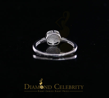DiamondCelebritees 0.10CT Diamond 925 Sterling White Silver Round Engagement Womens Ring Size 7