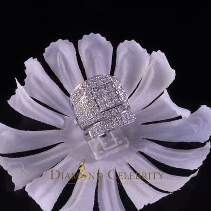 DiamondCelebritees 12.60ct Cubic Zirconia White SterlingSilver Men's/Women 3PC Wedding Rings Size 9