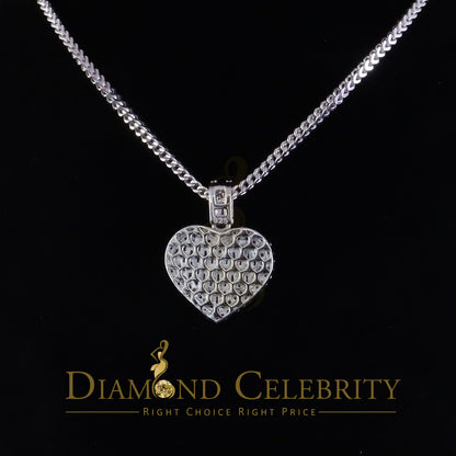 Diamondcelebritees  Silver White Heart Pendant 7.50ct VVS D Clr. Baguette Moissanite for Women's
