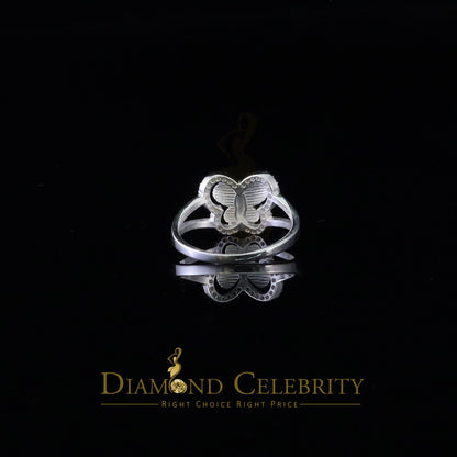 DiamondCelebritees Religious White Butterfly 925 Silver CZ Multi Stone Mother Mary Women Ring SZ10