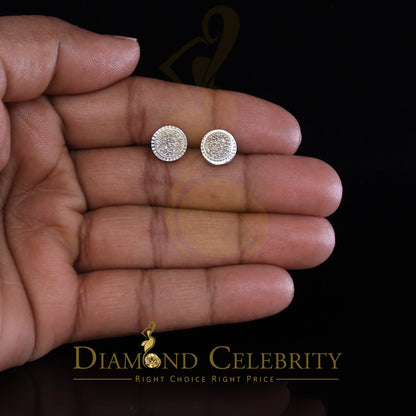 DiamondCelebritees 925 Sterling Silver 0.20 ct Diamond For Ladies & Men's White Stud Round Earrings