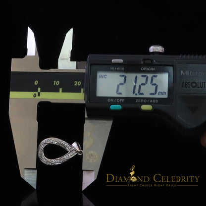 DiamondCelebritees White Sterling Silver Pendant with Charming Necklace Shape 0.37ct Cubic Zirconia