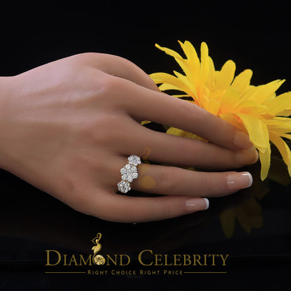 DiamondCelebritees 925Sterling Yellow Silver Floral-Shaped Cubic Zirconia 3.50ct Womens Ring SZ 7.5