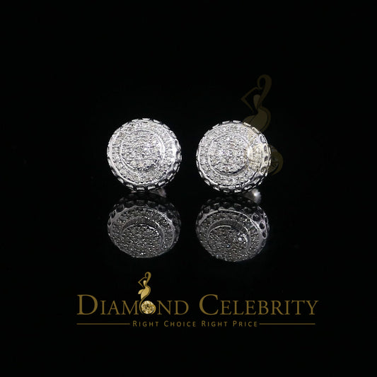 DiamondCelebritees 925 Sterling Silver 0.20ct Diamond For Women's/ Men's White Stud Round Earrings