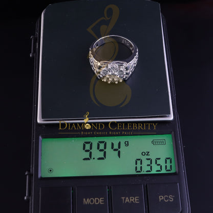 DiamondCelebritees 0.05CT Real Diamond 925 Sterling White Silver Fashion Flower Womens Ring Size 9