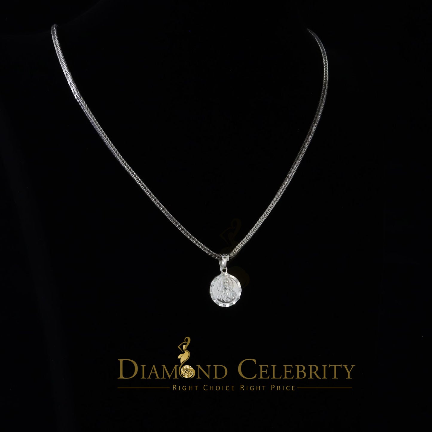 DiamondCelebritees 925 Sterling Silver Double Side Lady Guadalupe Men's/Women's Pendant Religious