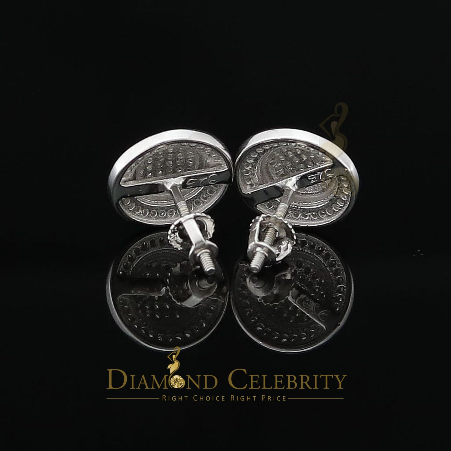DiamondCelebritees Aretes Para Hombre Square 925 White Silver 0.33ct Diamond Women & Men Earrings
