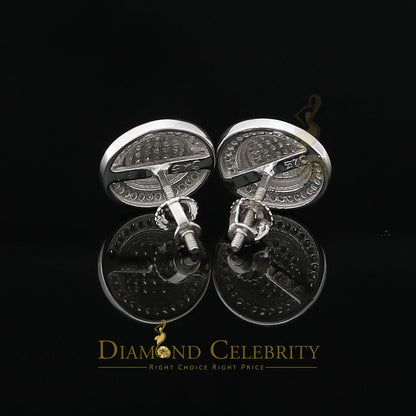DiamondCelebritees Aretes Para Hombre Square 925 White Silver 0.33ct Diamond Women & Men Earrings