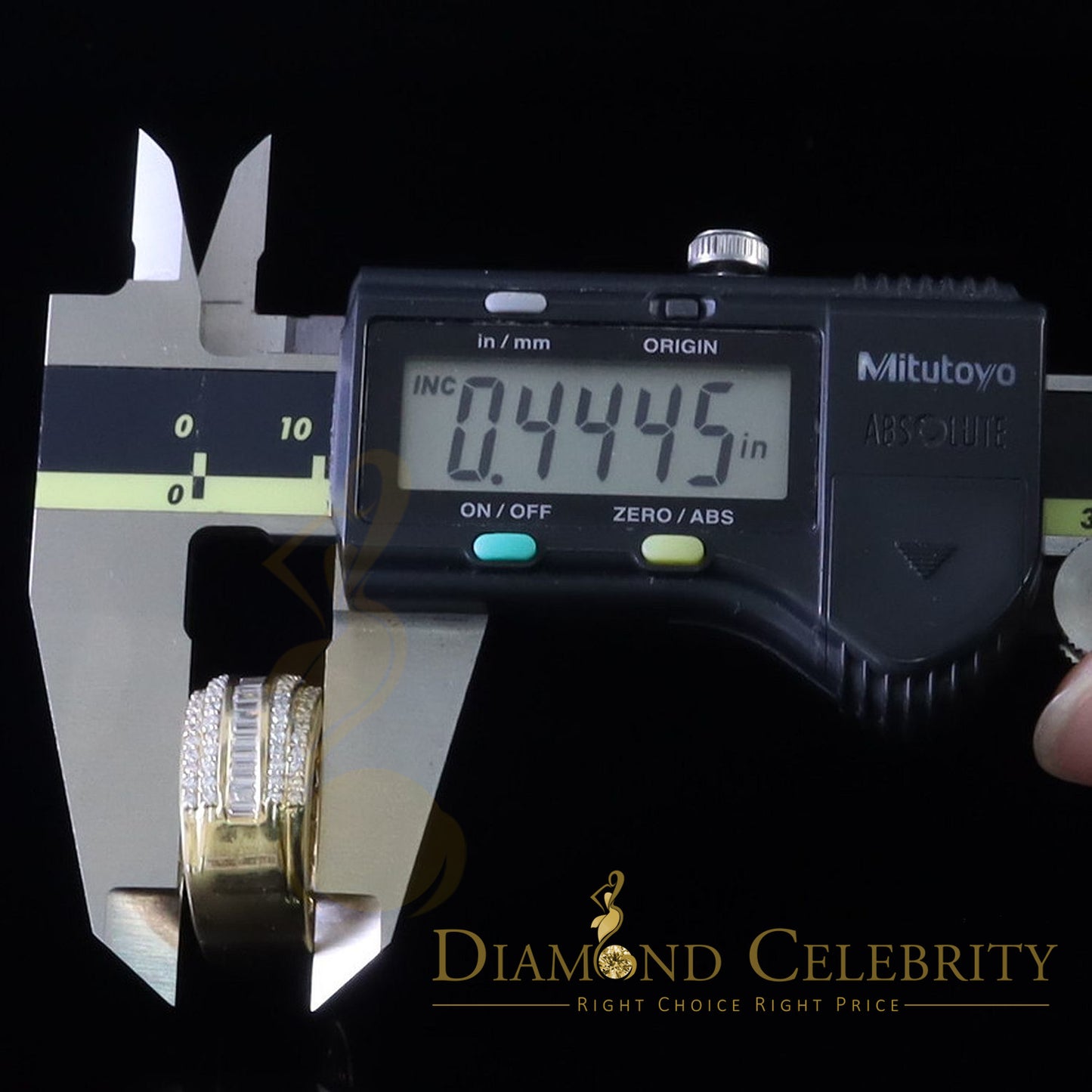 DiamondCelebritees Sterling Yellow Silver 4.50ct Cubic Zirconia ROUND Band Men's Ring Size 8.5