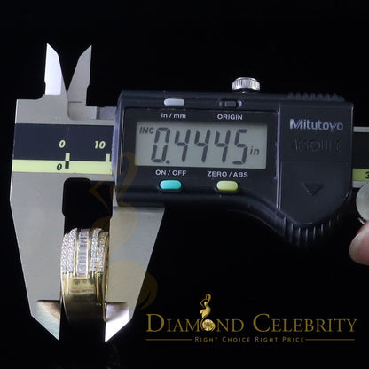 DiamondCelebritees Sterling Yellow Silver 4.50ct Cubic Zirconia ROUND Band Men's Ring Size 8.5
