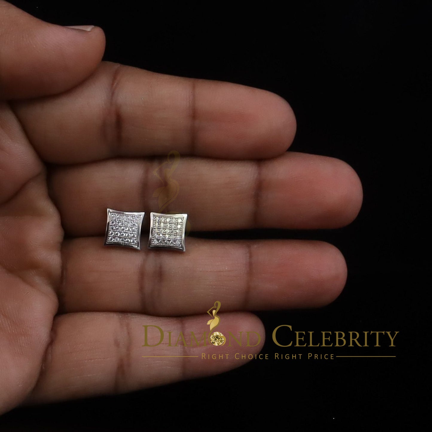 DiamondCelebritees  925 White Sterling Silver 2.44ct Cubic Zirconia Women's Hip Hop Kite Earrings