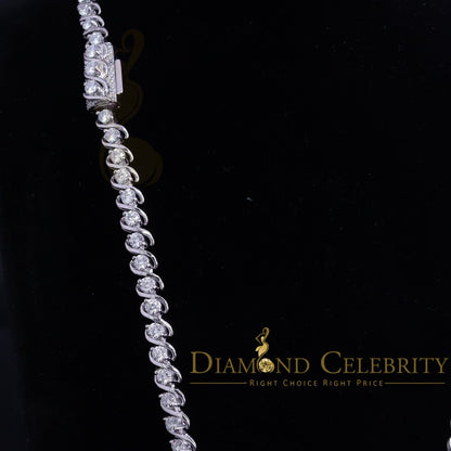 DiamondCelebritees 925 Silver White 20ct Moissanite Tennis Men's Necklace size 21.5 inch & Widt 6mm