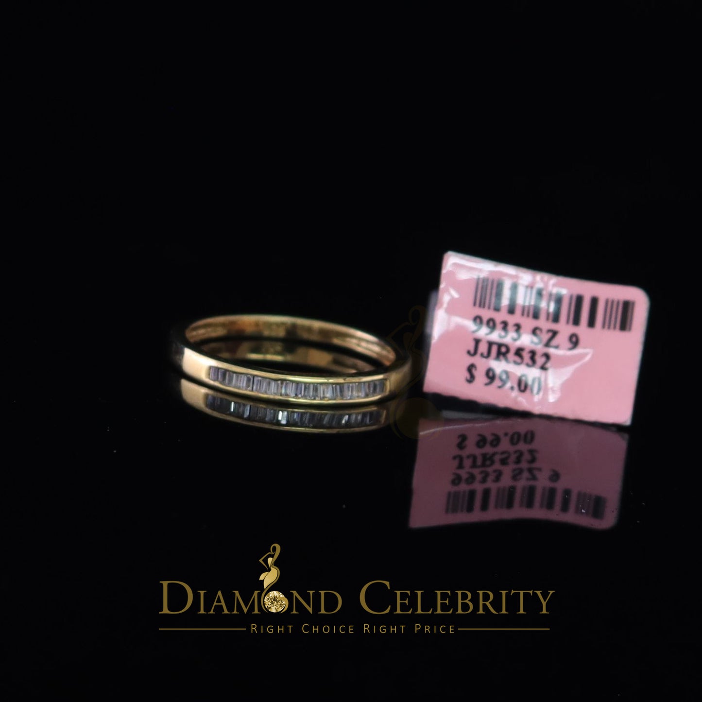 DiamondCelebritees 4.00ct 925 Sterling Yellow Silver Round Cubic Zirconia Women's/Men's Ring Size 9