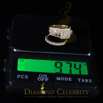 DiamondCelebritees 925 Sterling Silver Yellow 5.00ct Cubic Zirconia Bridal Womens Ring Size 7