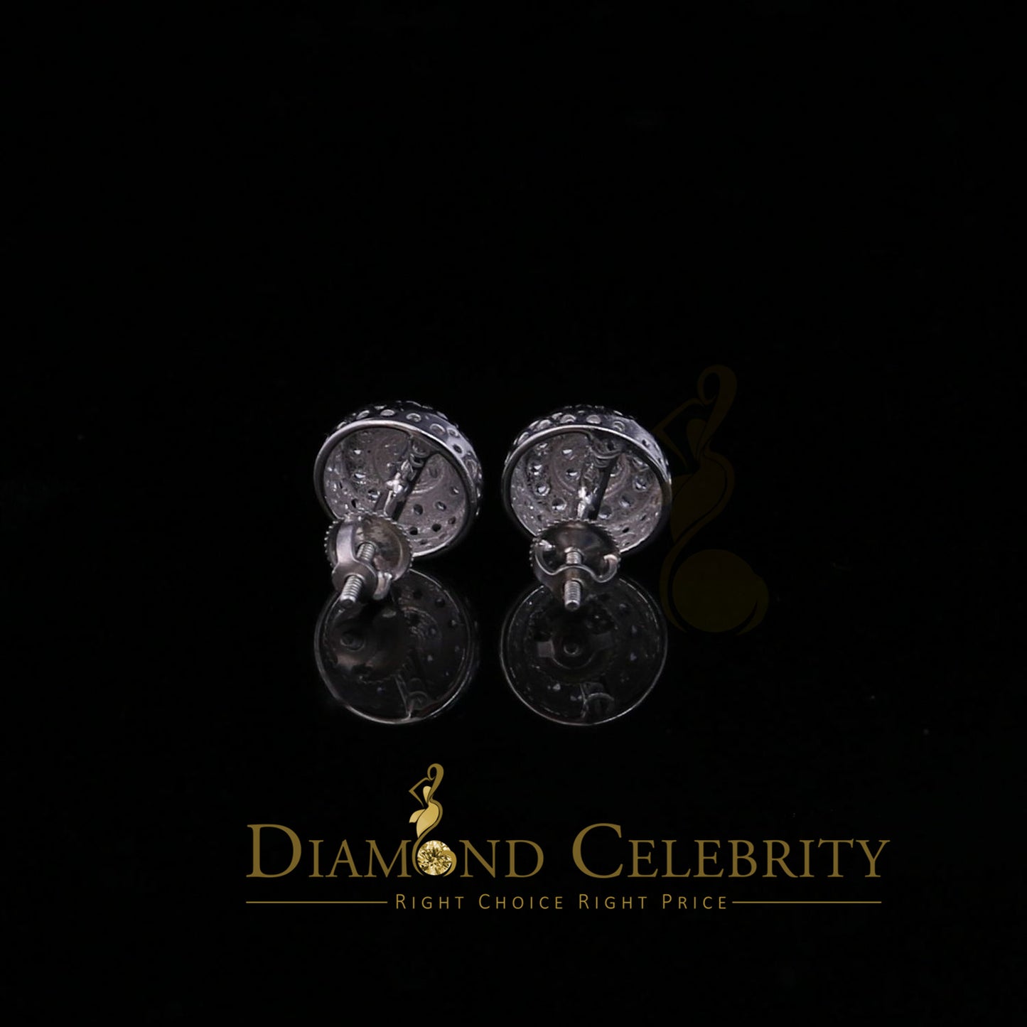 DiamondCelebritees  3.45ct Cubic Zirconia 925 White Silver Women's & Men's Hip Hop Round Earrings