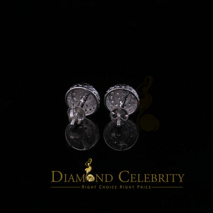 DiamondCelebritees  3.45ct Cubic Zirconia 925 White Silver Women's & Men's Hip Hop Round Earrings