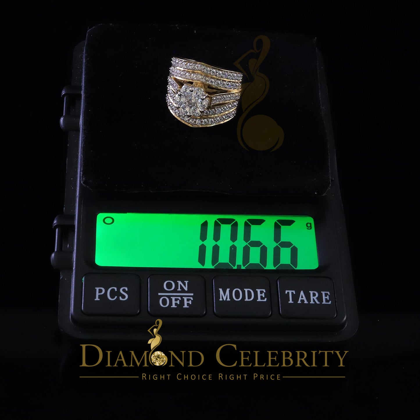 DiamondCelebritees Women's 6.00ct. Cubic Zirconia 925 Yellow Sterling Silver Floral Ring Size 8.5