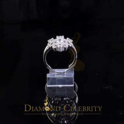 DiamondCelebritees 925 Sterling Silver 4.00ct Cubic Zirconia White Large Flower Womens Ring Size 6