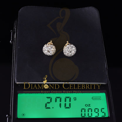 DiamondCelebritees 10K Real Yellow Gold w/Real 1.33 CT Diamond Men's/Women's Stud Earring