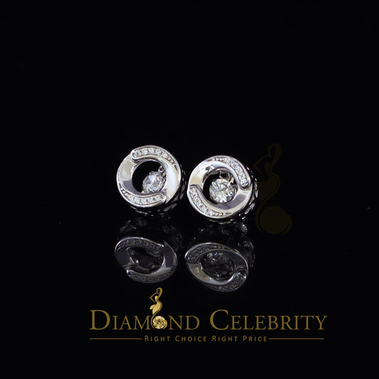 DiamondCelebritees  925 Sterling White Silver1.50ct Cubic Zirconia Round Screw Back Stud Earrings