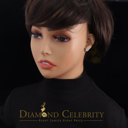 DiamondCelebritees Real Diamond 0.50CT 10K Real Yellow Gold Men's/Women's Stud Round Earring