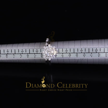 DiamondCelebritees New Womens 925 Silver White 1.25ct VVS 'D' Round Solitaire Moissanite Ring SZ 7