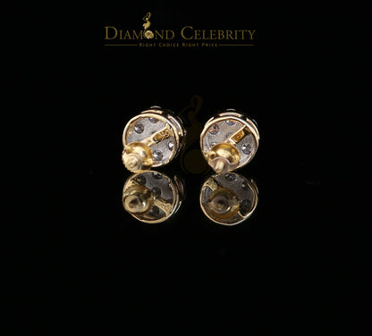 DiamondCelebritees 1.25CT Real Diamond with 10K Real Yellow Gold Men's/Women's Stud Earrings