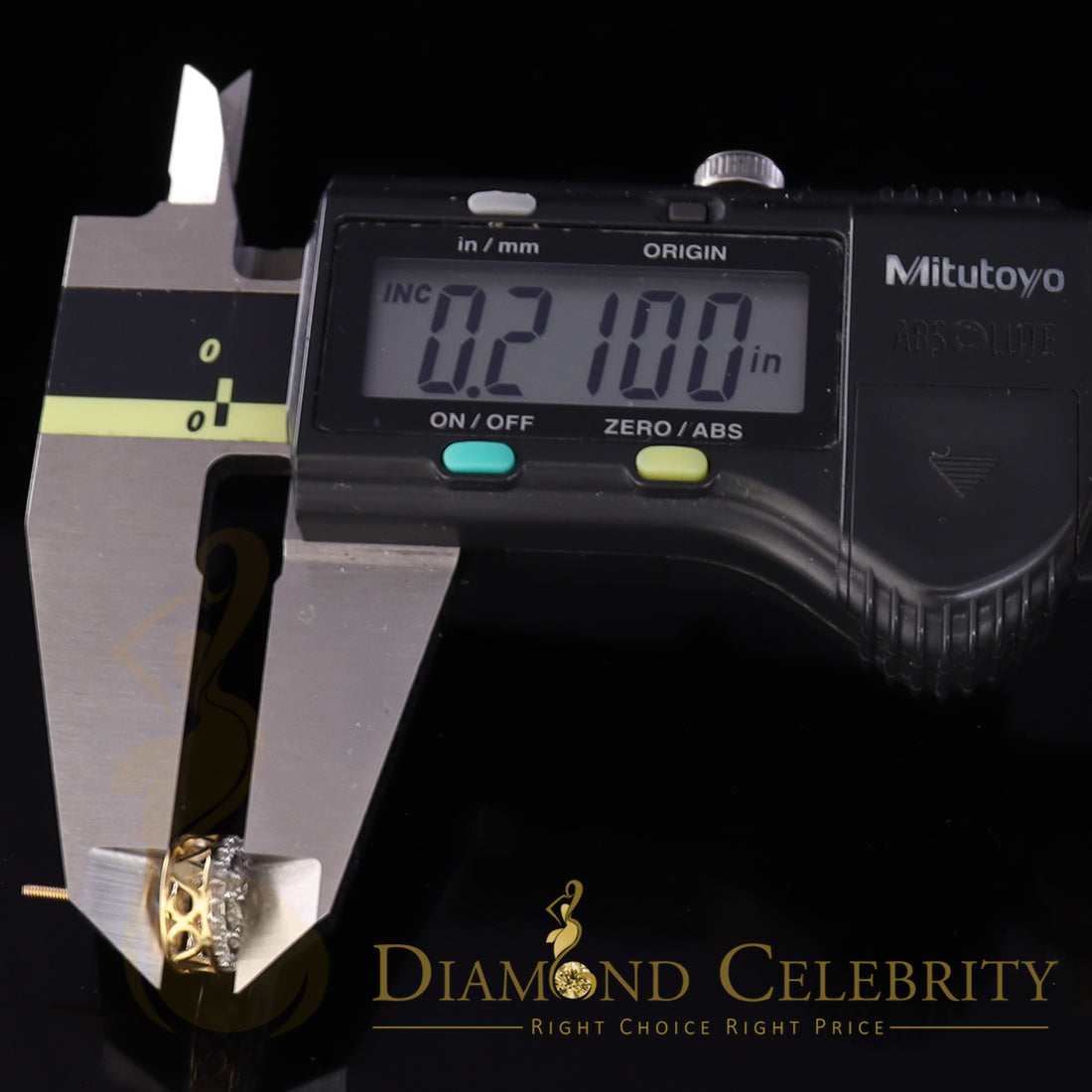 DiamondCelebritees 10K Real Yellow Gold with Real 1.00ct Diamonds Round Stud Earrings