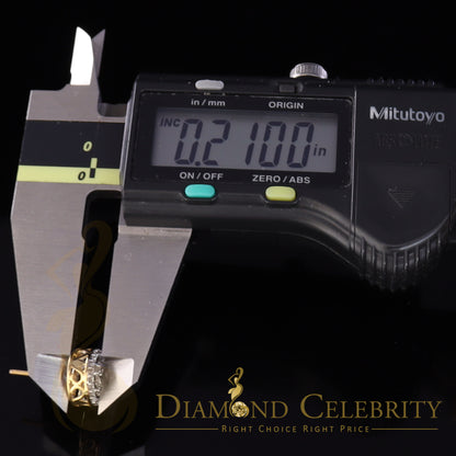 DiamondCelebritees 10K Real Yellow Gold with Real 1.00ct Diamonds Round Stud Earrings