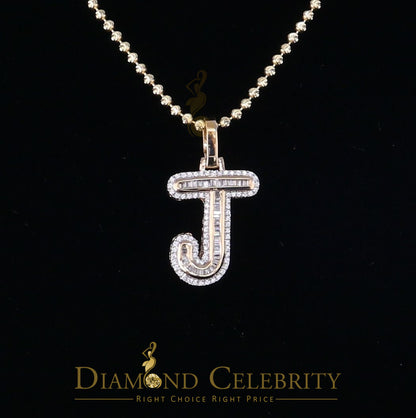 DiamondCelebritees Yellow Bugutte Initial All Alphabet Sterling Silver Pendant with Cubic Zirconia