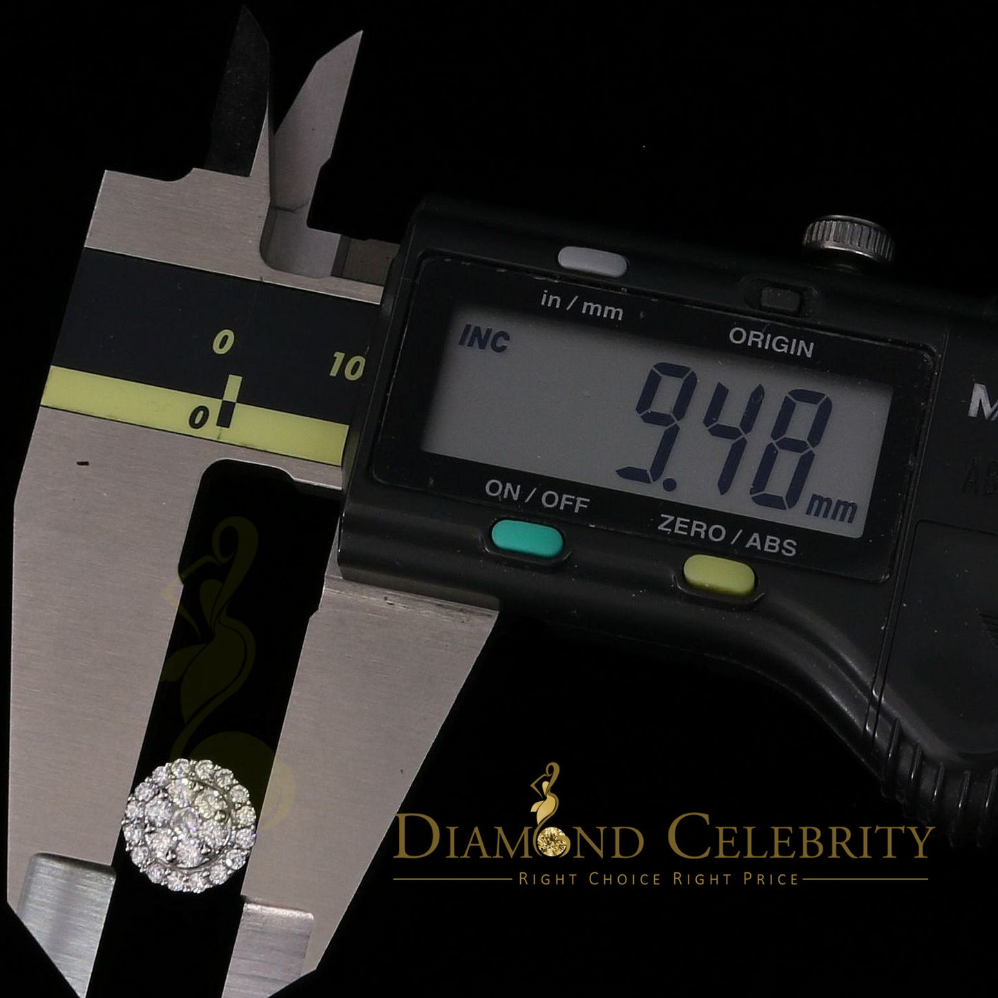 DiamondCelebritees  925 White Silver 1.96ct Cubic Zirconia Hip Hop Women's & Men's Round Earrings