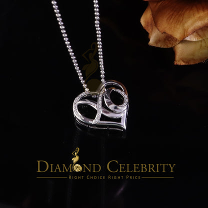 DiamondCelebritees White 925 Sterling Silver Heart and XO Shape Pendant 0.21ct Cubic Zirconioa