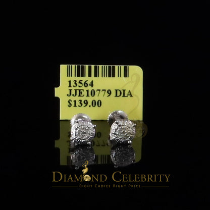 DiamondCelebritees 0.05ct Real Diamond 925 Sterling Silver White For Men's & Women's Round Earring