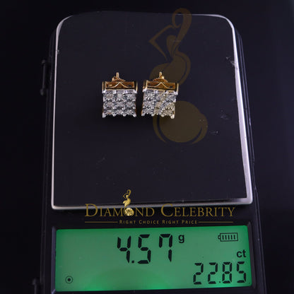 DiamondCelebritees 0.50ct Diamond 925 Sterling Silver Yellow For Men's / Women's Square Earrings