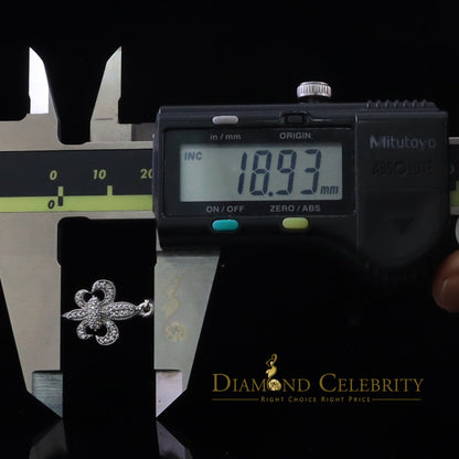 DiamondCelebritees 925 Sterling Silver Fleur de Lis Shape Pendant with 0.38ct Cubic Zirconia