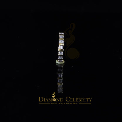 DiamondCelebritees 925 Sterling Yellow Silver 3.12ct Cubic Zirconia Eternity Women's Ring Size 8